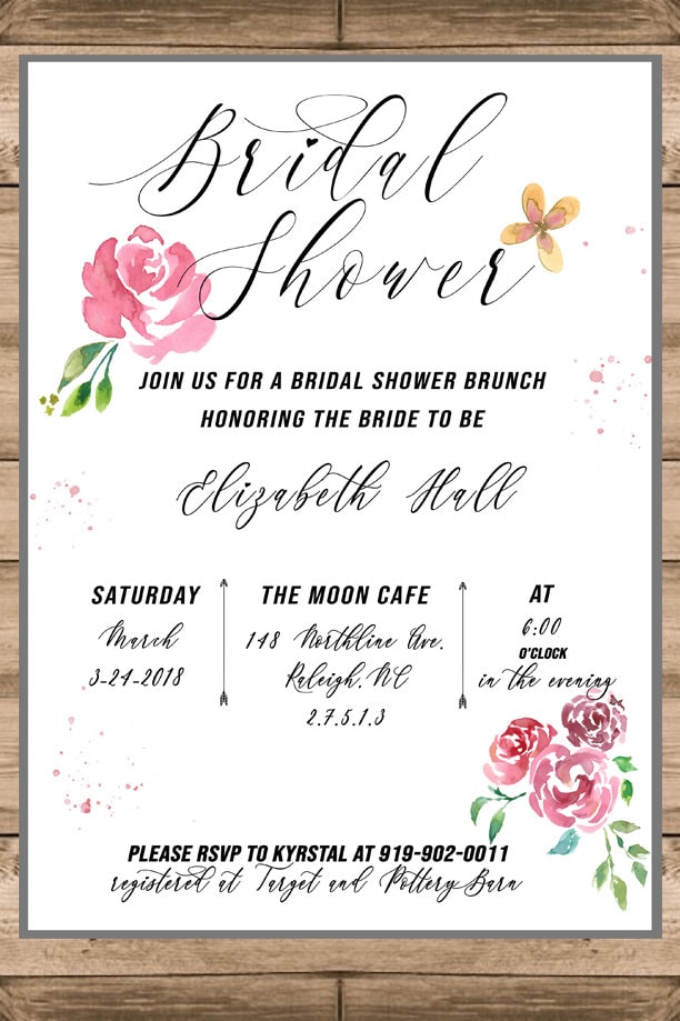 Bridal Shower Custom Digital Invite Etsy