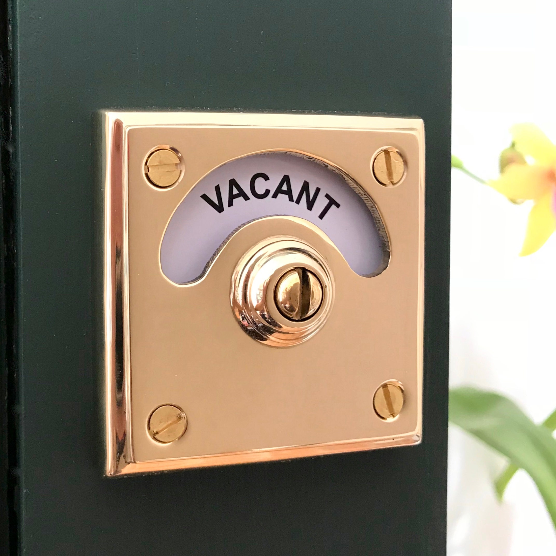 Brass Vacant Engaged Toilet Bathroom Indicator Door Lock Bolt Cinema Vintage Occupied Washroom Restroom Changing Lavatory (MORE AVAILABLE)
