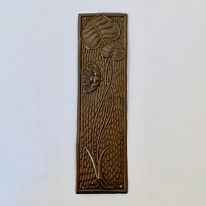 Antique brass finish finger door push plates arts crafts Flower plate vintage (MORE AVAILABLE)