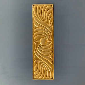 brass finger door push plates art nouveau swirl plate