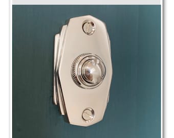 Chrome Art Deco Bell Push Door Button Front Furniture Fittings Vintage Decor (MORE AVAILABLE)