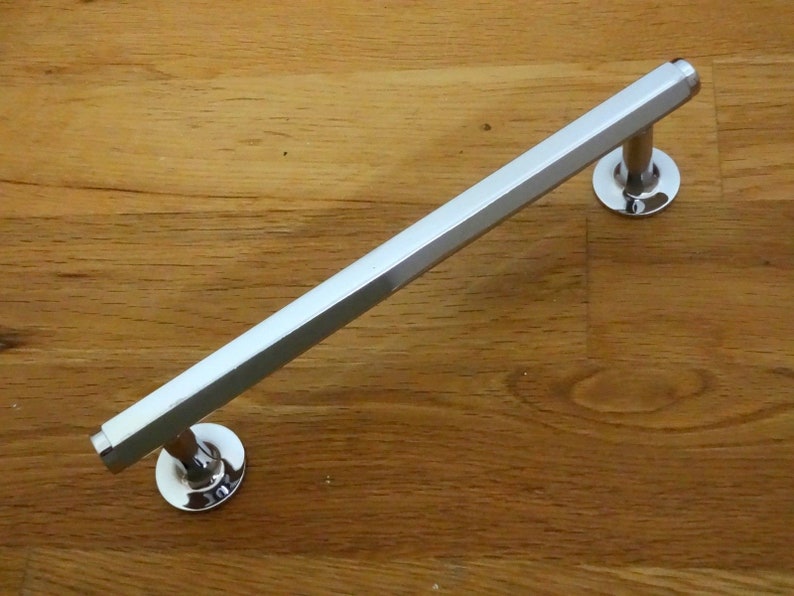 8 Chrome Art Deco Handles Drawer Cupboard Door Pull Etsy