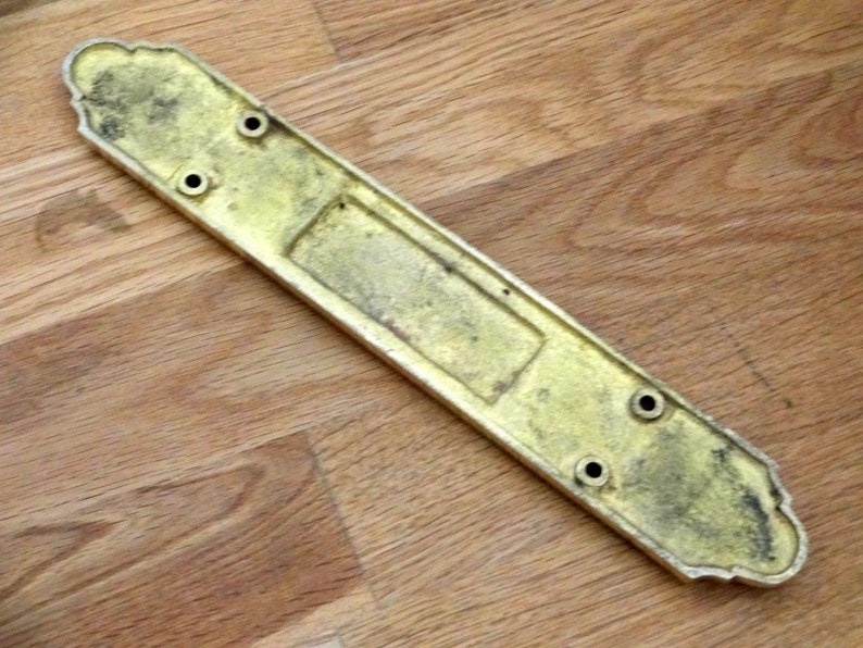 Sets Large 12 Brass Wood Door Pull Handles Matching Finger Plates
