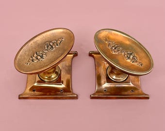 Pares de tiradores decorativos de cobre recuperado estilo eduardiano para puertas, pomos, cerraduras de embutir, cerraduras de embutir, estilo vintage y antiguo para interiores.