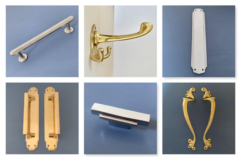Brass Art Deco Drop Handles Drawer Cupboard Door Pull Handles Etsy