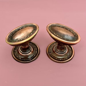 Pairs Reclaimed Brass Edwardian Decorative Door Handles Knobs Pull Furniture Mortice lock Vintage Antique Interior