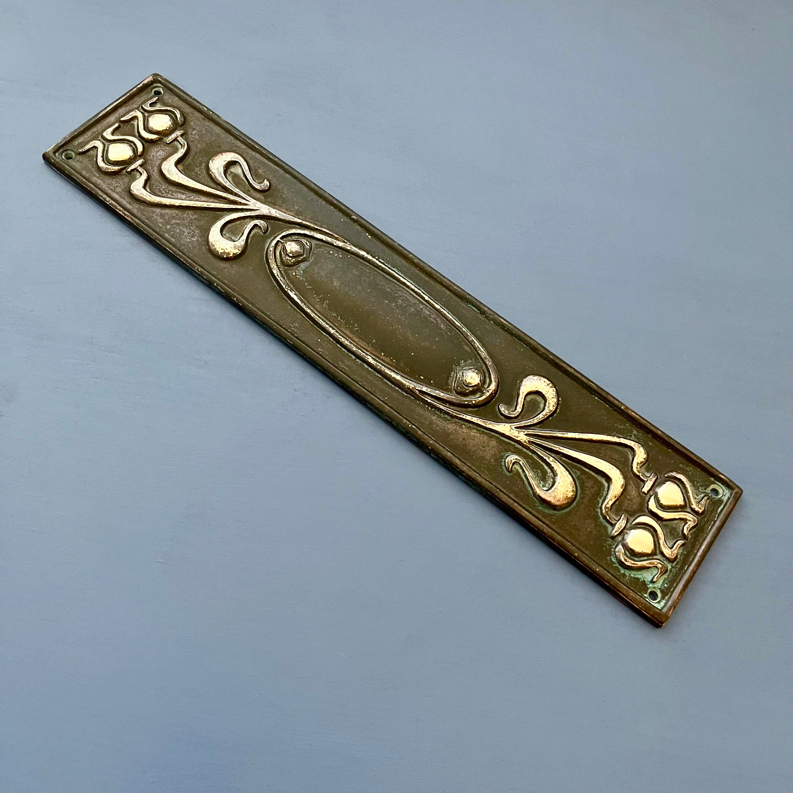 Retro IGT-PLATE Brass（retroism Brass Finger Door Push Plates Art Nouveau Swirl Plate (MORE