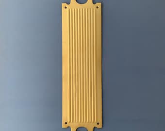 brass finger door push plates victorian style plate fluted ribbed (MORE AVAILABLE)