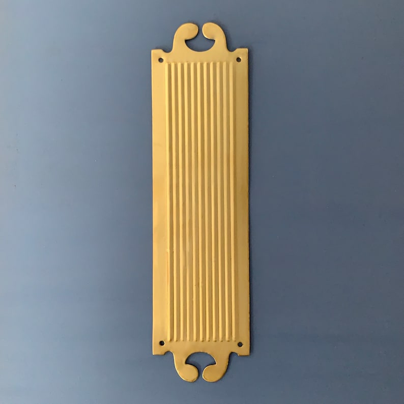 Brass Finger Door Push Plates Victorian Style Plate Fluted Etsy