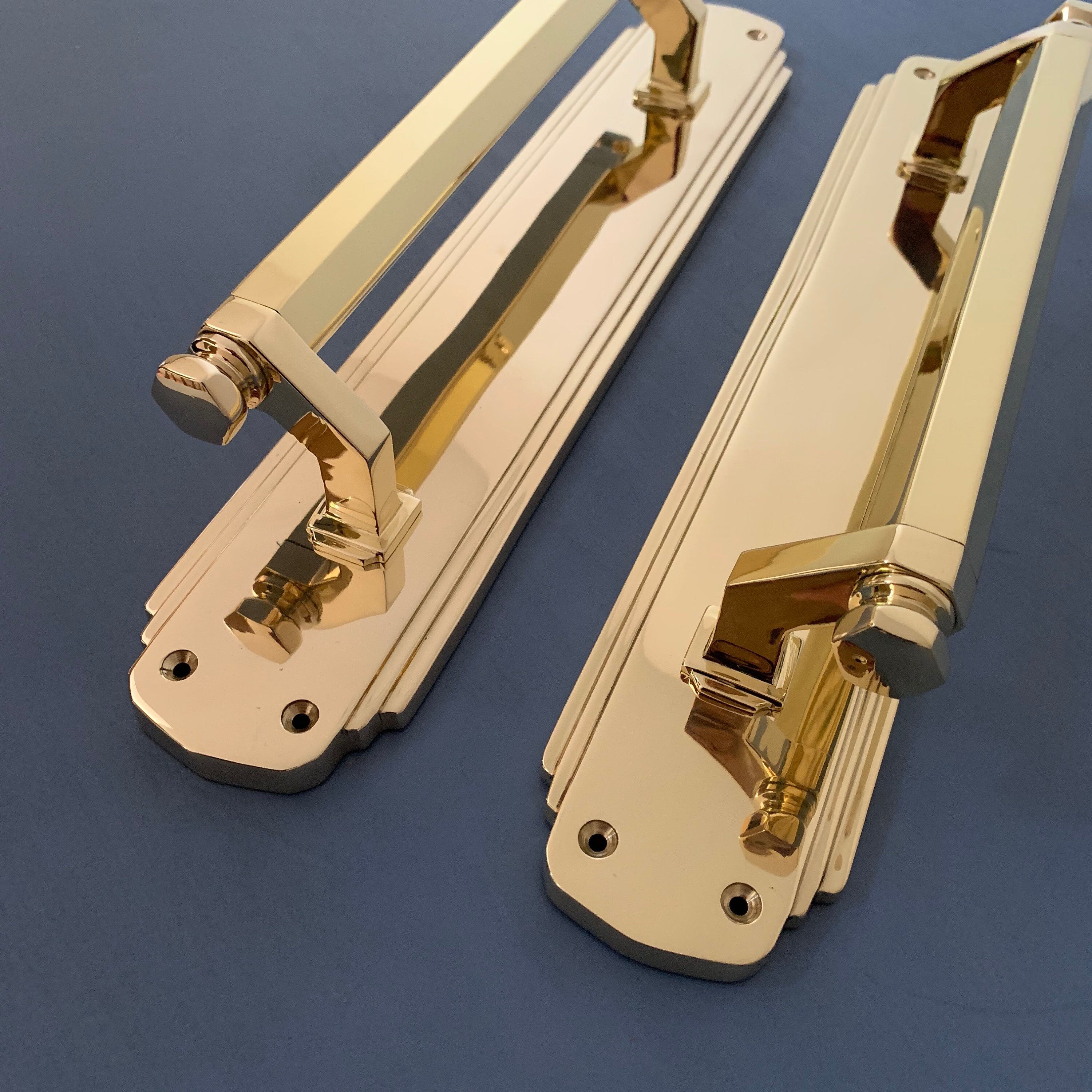 Pairs Large Brass 15 Art Deco Door Pull Handles Grab - Etsy