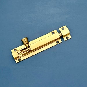 Old Stock Brass 4″ Door Slide Bolt Lock Large Heavy Duty Latch