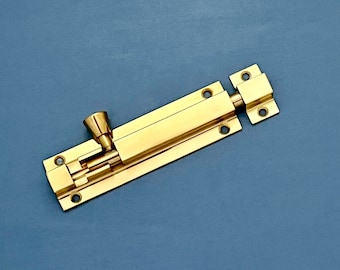 Old Stock Brass 4″ Door Slide Bolt Lock Large Heavy Duty Latch