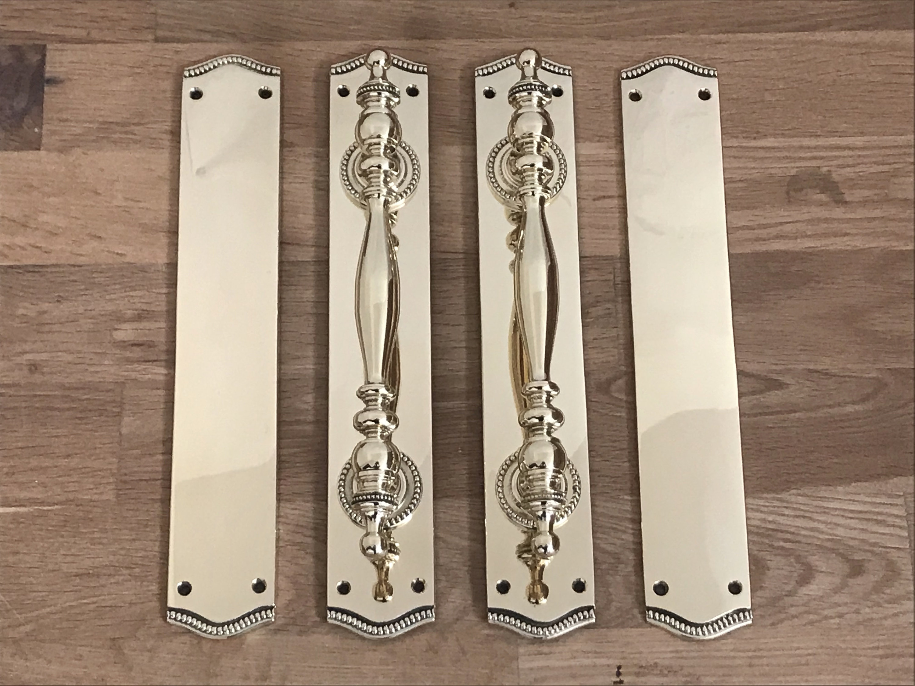 Large 12 Brass Vintage Style Door Pull Grab Handles Etsy