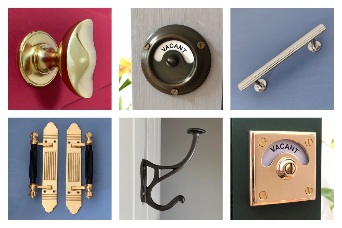 Large 15 Brass Art Deco Door Pull Grab Handles Etsy