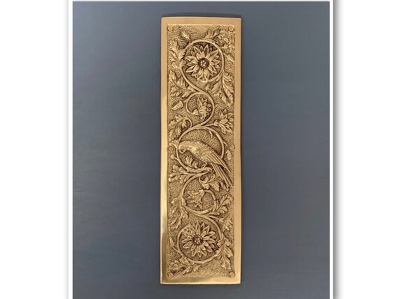 NICKEL PLATED ARTS /& CRAFTS PARROT FINGER DOOR PUSH PLATES KNOBS HANDLES