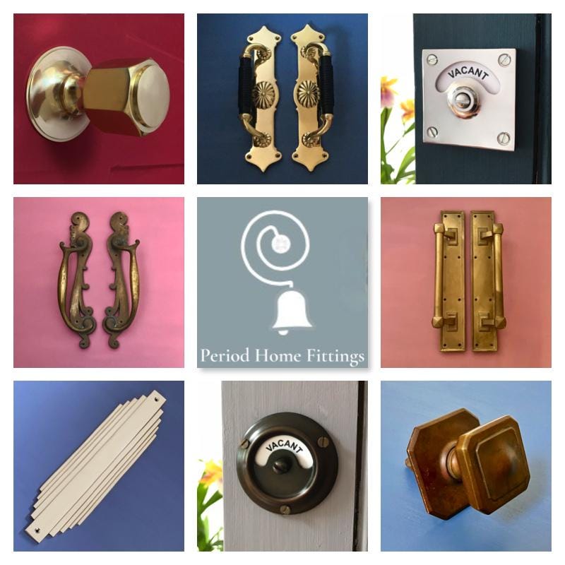 Brass Art Deco Drawer Handles 4" Large Cupboard Door Pull Knobs Kitchen ...