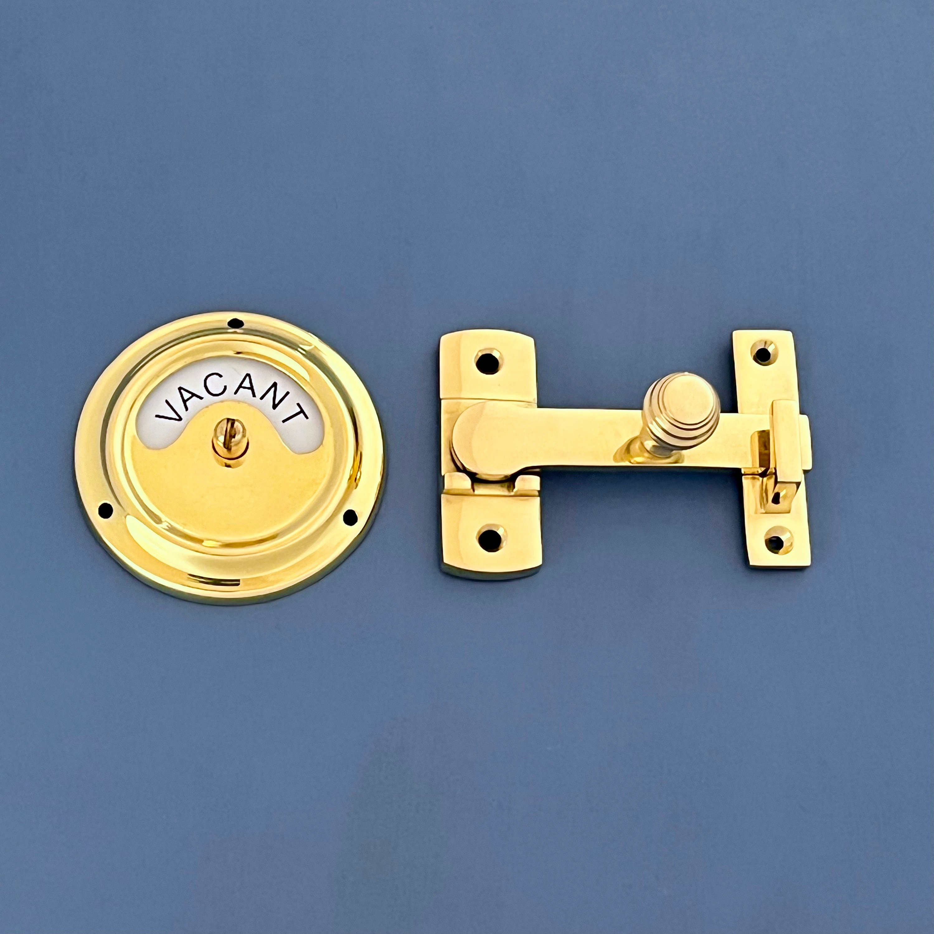 Antique Brass Finish Vacant Engaged Lock Toilet Bathroom Indicator Bolt Lock  Vintage Occupied Washroom Restroom Lavatory Fitting Room Latch 