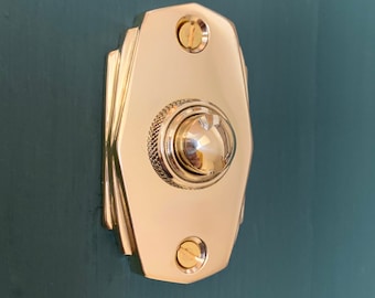 Brass Art Deco Bell Push Door Button Front Furniture Fittings Vintage Decor (MORE AVAILABLE)