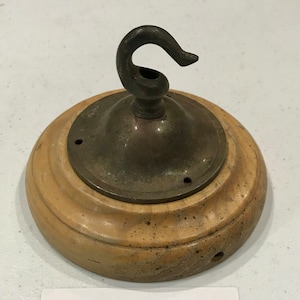Brass ceiling hook lamp chandelier light wall Patras wooden mount hanging chain antique old