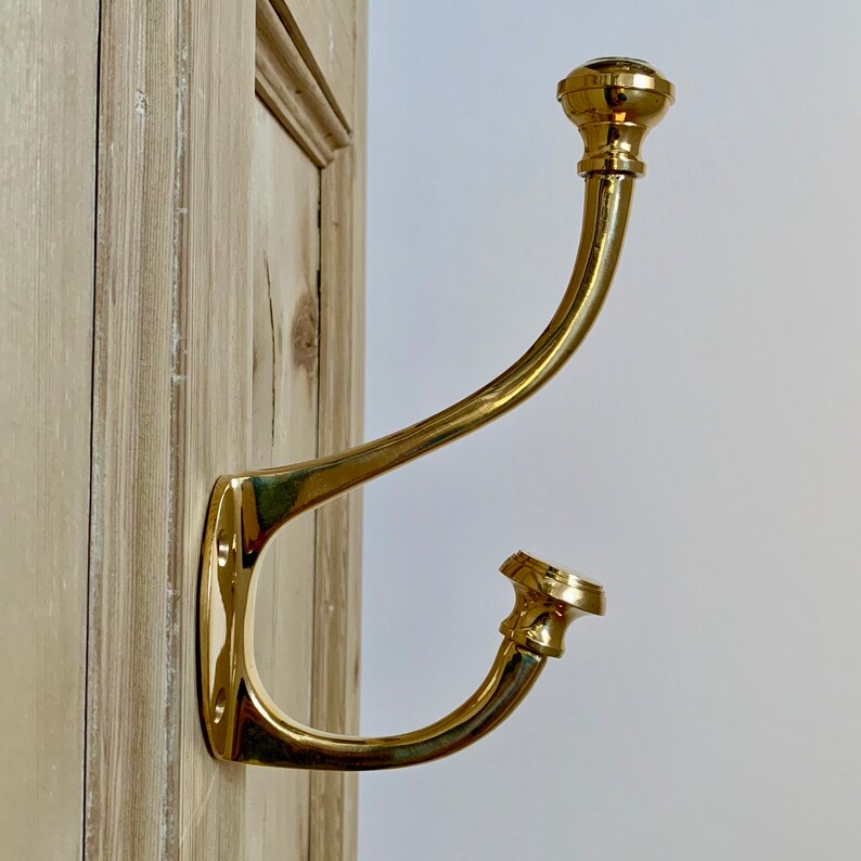 Large Cast Brass Vintage Coat Hooks Hook Hangers Etsy