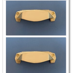 2 Brass Art Deco Cup Handles Drawer Cupboard Door Pull Handles Kitchen Wardrobe Furniture vintage cabinet decor