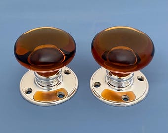 Maniglie per porte in vetro ambrato Art Déco, pomelli, tiranti, serrature da incasso per mobili, vintage, antiche, a forma di alveare