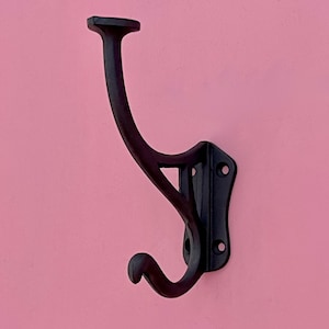 Black cast iron art nouveau vintage style coat hooks hook hangers