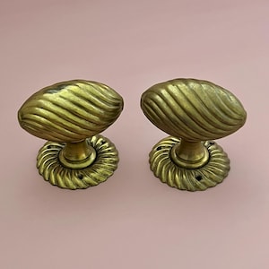 Brass Edwardian Antique Door Handles Knobs Pull Furniture Mortice lock Vintage Reclaimed