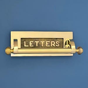 Reclaimed Large 10&quot; Brass Letter Plate Box Front Door Mail knocker handle (MORE AVAILABLE)