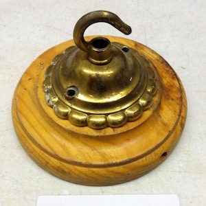 Brass ceiling hook lamp chandelier light wall Patras wooden mount hanging chain antique old