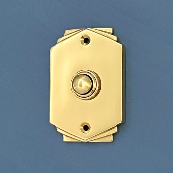 Brass Art Deco Bell Push Door Button Front Furniture Fittings Vintage Decor (MORE AVAILABLE)