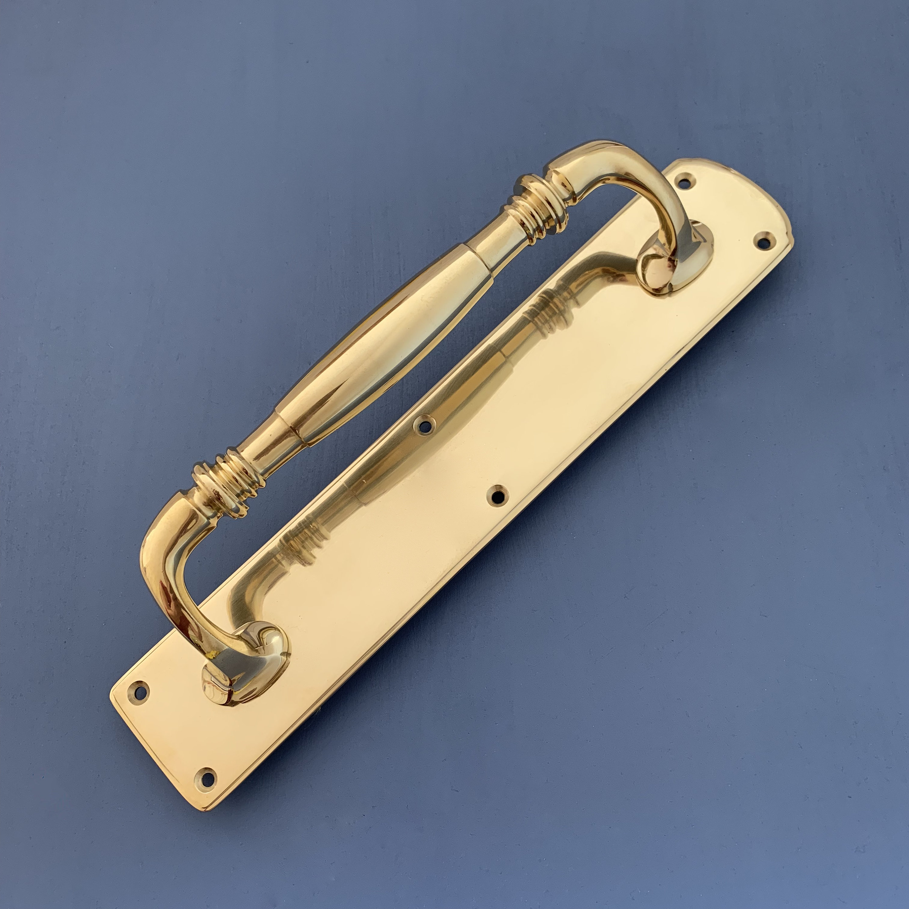 Pair 12 Large Brass Vintage Style Door Pull Handles Grab Etsy