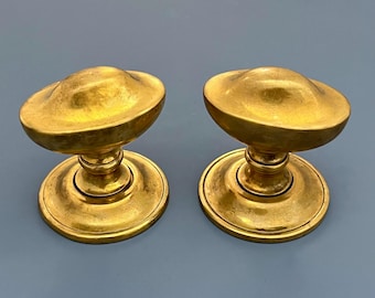 Reclaimed Brass Edwardian Decorative Door Handles Knobs Pull Furniture Mortice lock Vintage Antique Interior