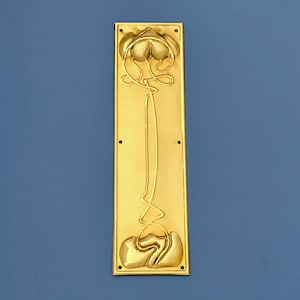 Placas de empuje de puerta de dedo de latón Placa Art Nouveau Decorativa Vintage
