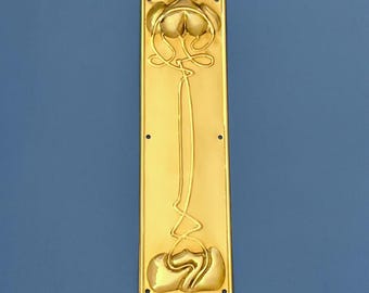 Brass Finger Door Push Plates Art Nouveau Plate Decorative Vintage