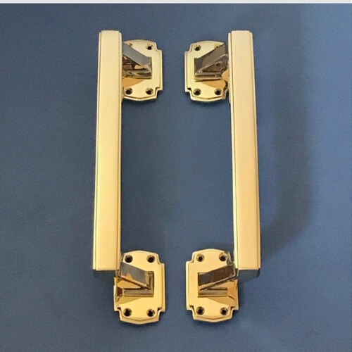 Sets Large Brass Art Deco Door Pull Handles Matching Finger Etsy