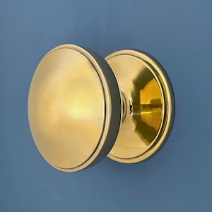 Extra Large 5.25" Brass Reclaimed Edwardian Centre Knob Dummy Handle Front Door Furniture Antique