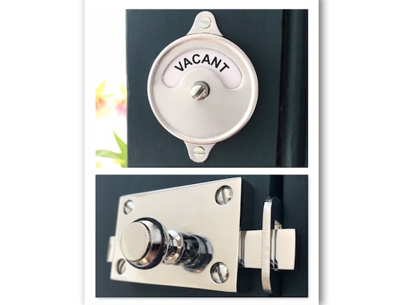 Vacant Engaged Lock Chrome Bolt Vintage Style Indicator Etsy