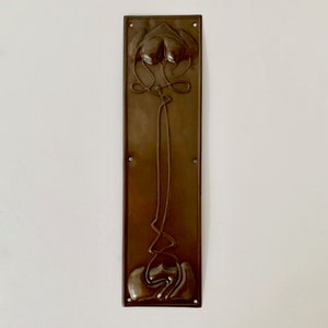 Antique brass finish finger door push plates art nouveau plate vintage (MORE AVAILABLE)