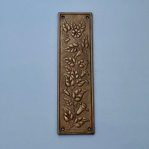 Antique brass finish finger door push plates arts crafts bluebell plate vintage (MORE AVAILABLE)