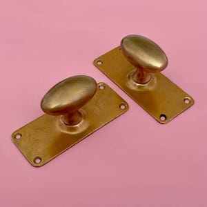 Pairs Reclaimed Brass Edwardian Decorative Door Handles Knobs Pull Furniture Mortice lock Vintage Antique Interior