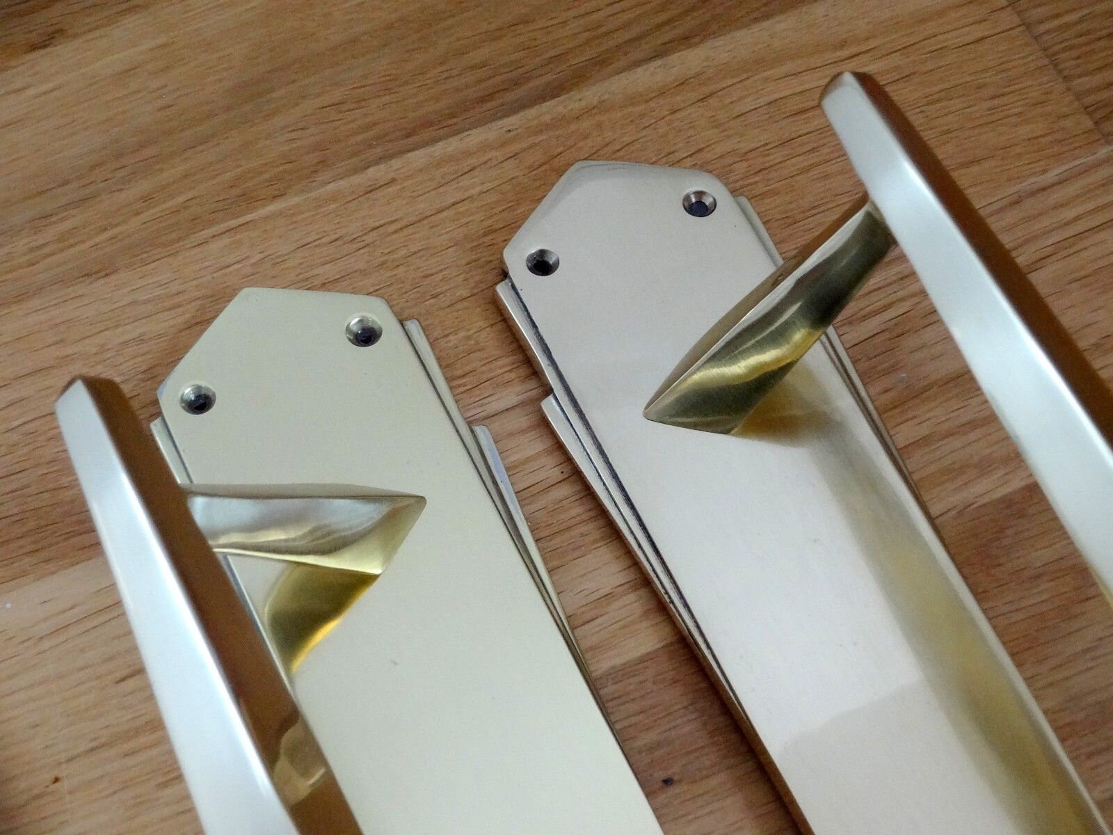 Large 15 Brass Art Deco Door Pull Grab Handles Etsy