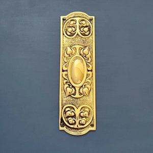Placas de empuje para puertas de latón fundido con forma de dedo, estilo art nouveau (MÁS DISPONIBLES)