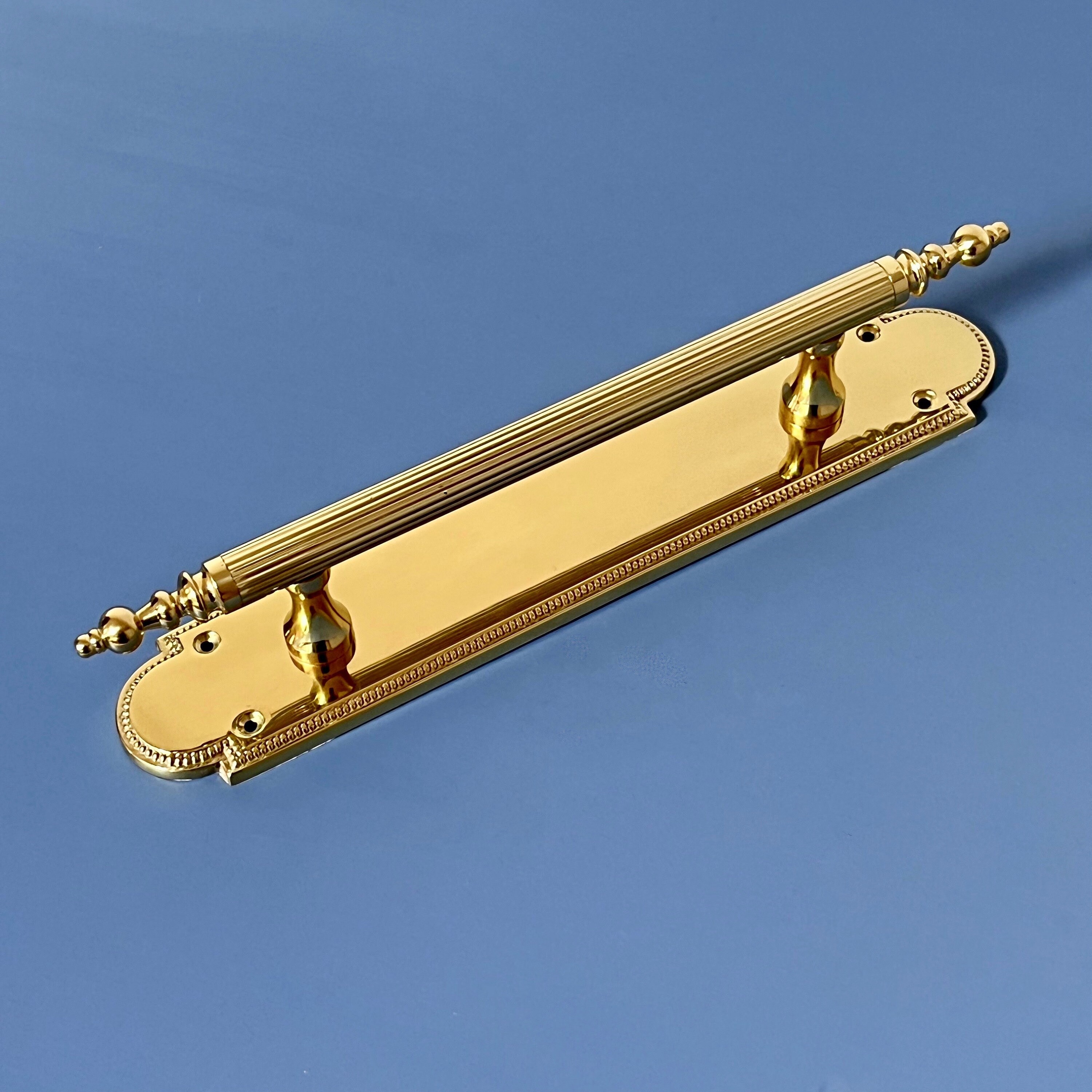 Large 12 Brass Vintage Style Door Pull Grab Handles Etsy