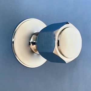 Tirador de pomo central Art Deco cromado extragrande de 4" para puerta de mueble, buzón, buzón, buzón, buzón principal, gran tamaño (MÁS DISPONIBLES)
