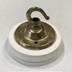Brass ceiling hook lamp chandelier light wall Patras wooden mount hanging chain antique old