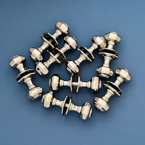 Polished Nickel Silver Art Deco Door Handles Knobs Pull Furniture Mortice Rimlock Vintage Antique Style