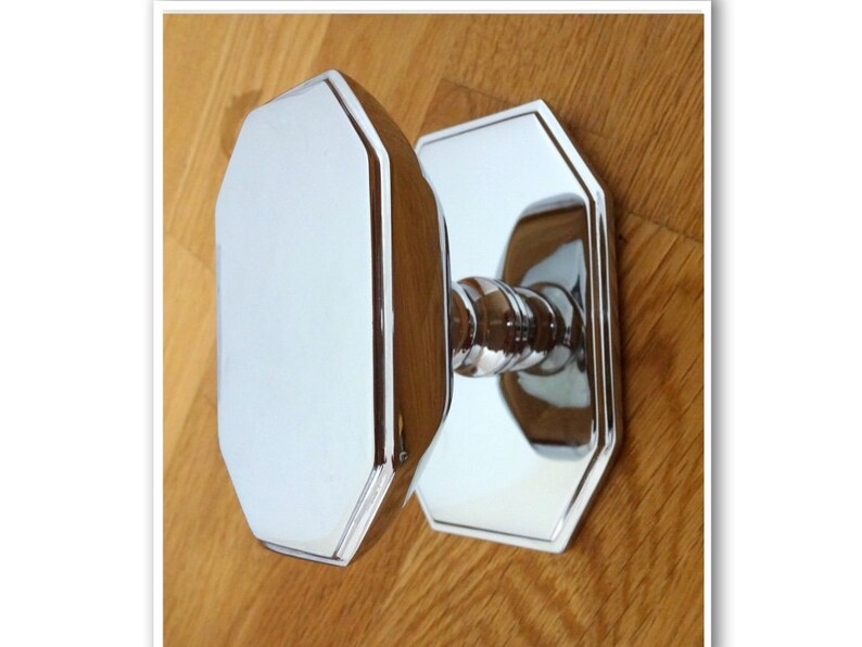 Large Chrome Art Deco Centre Knob Handle Box Front Door Mail Image 0