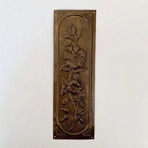 Placas de empuje para puertas con acabado en latón antiguo, artesanías, placa con forma de flor, estilo vintage (MÁS DISPONIBLES)