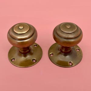 Reclaimed Brass Edwardian Decorative Door Handles Knobs Pull Furniture Mortice lock Vintage Antique Interior
